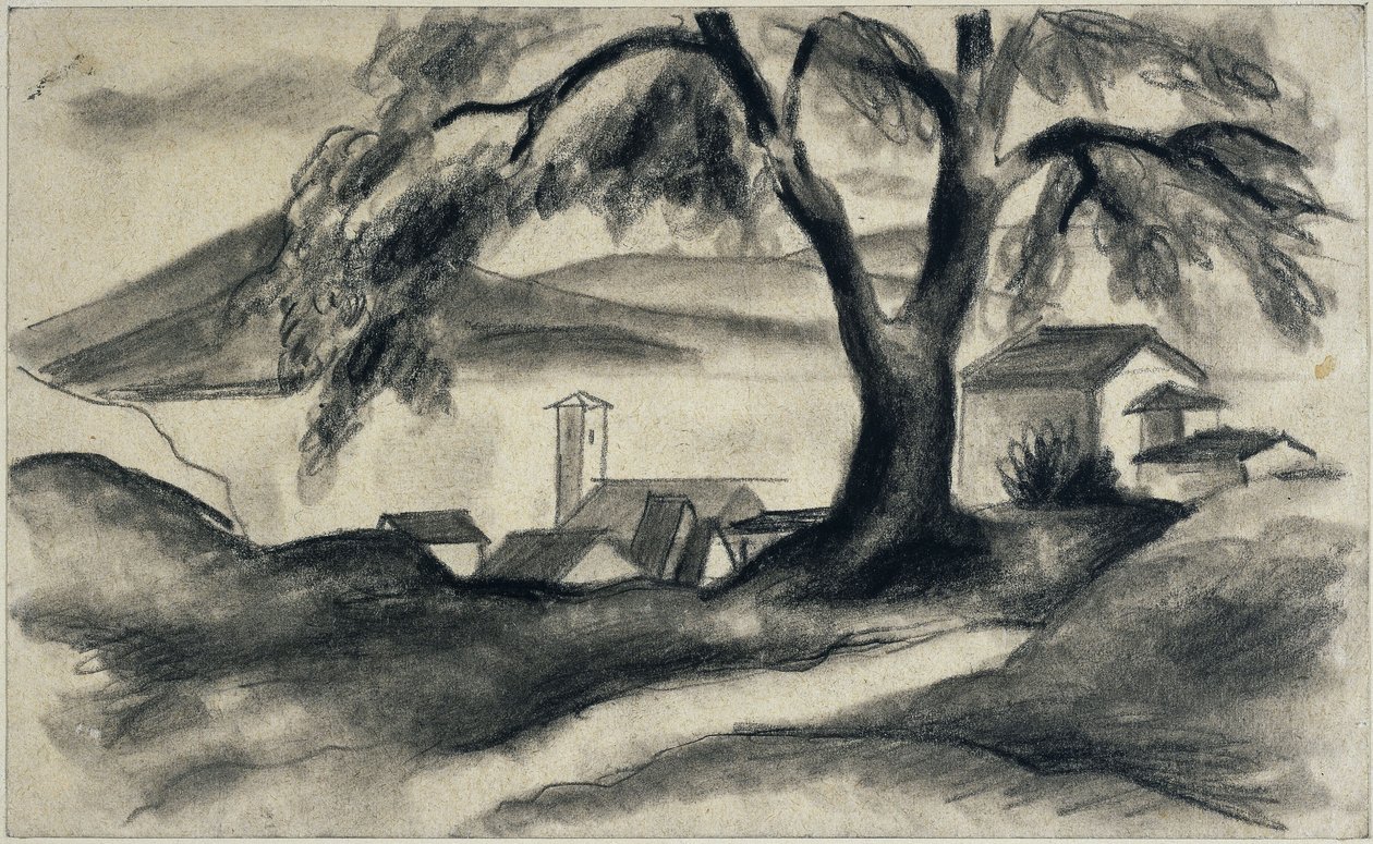 Hilterfingen aan het Meer van Thun door August Macke