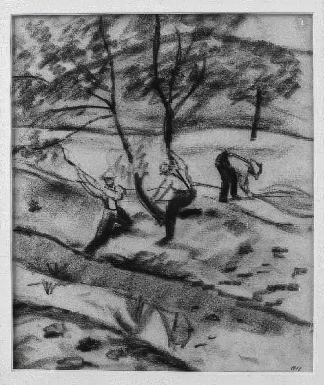 Houthakkers in Kandern door August Macke