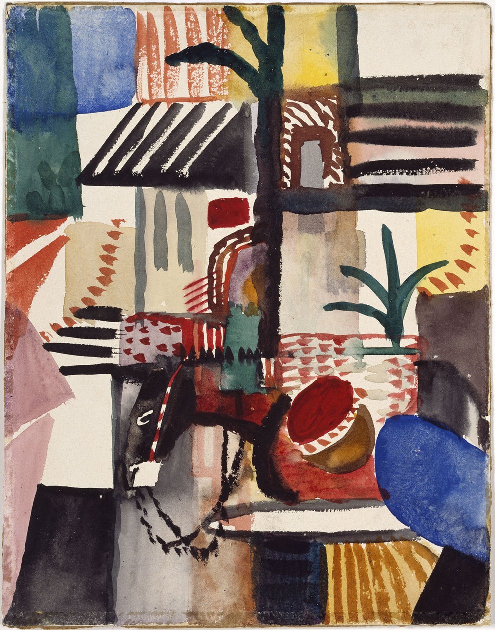 Man met ezel, Tunesië, 1914 door August Macke