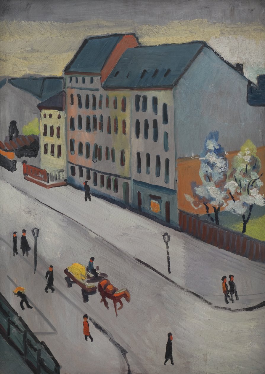Our Street in Grau door August Macke