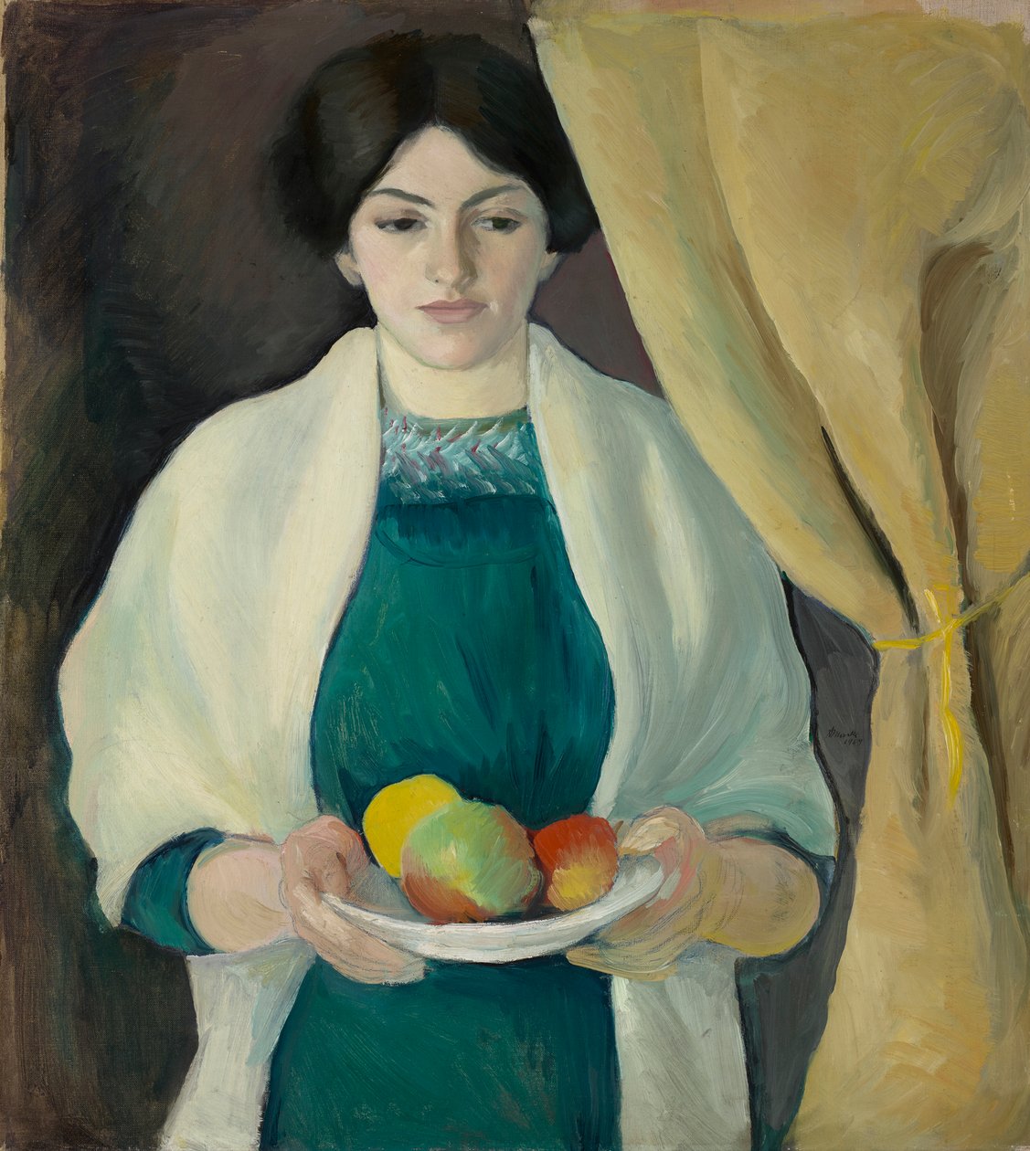 Portret met appels door August Macke