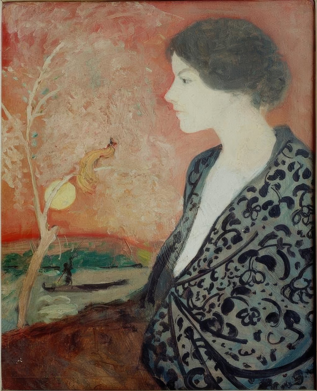 Portretstudie Elisabeth Gerhardt door August Macke