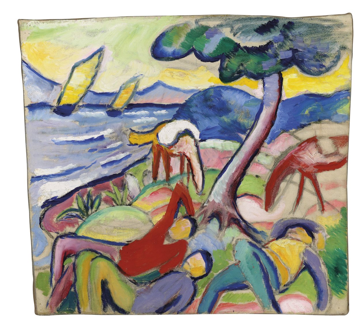 Slapende Ruiters, 1910 door August Macke