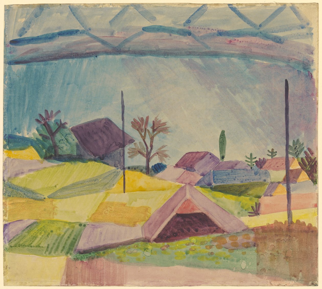 Uitzicht op Hilterfingen door August Macke