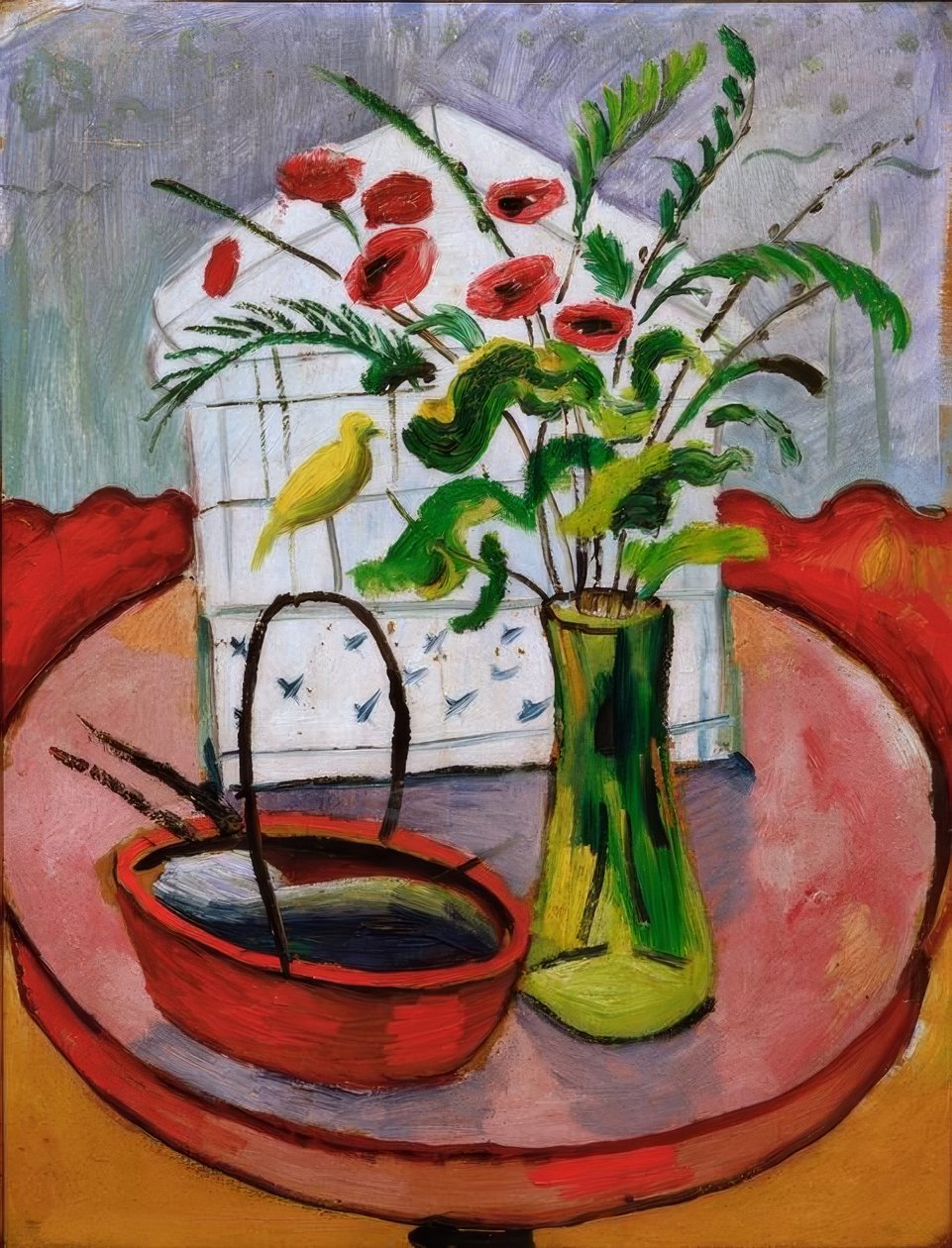 Vogelkooi door August Macke