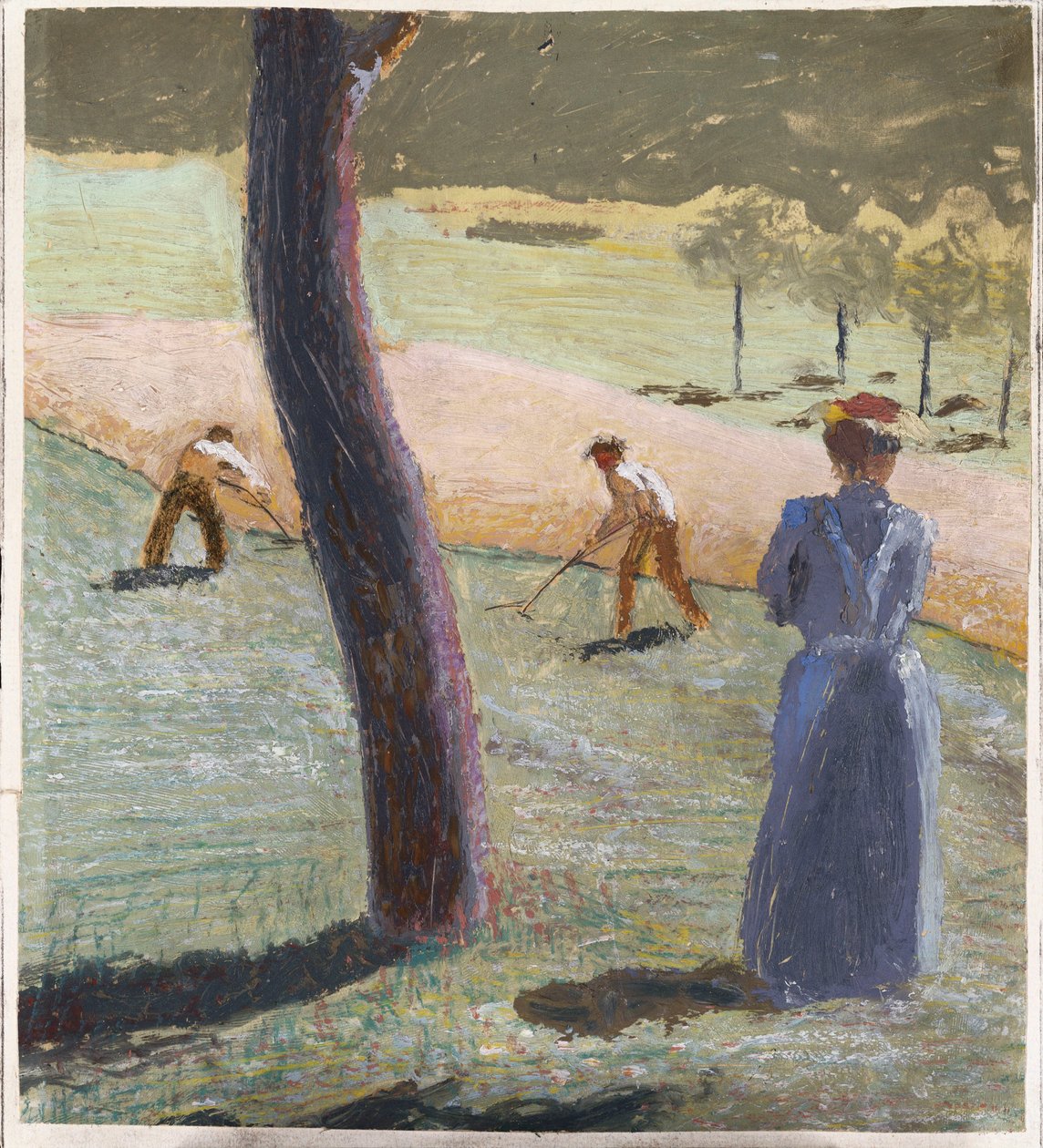 Arbeiders op het veld bij Kandern, 1907 door August Macke