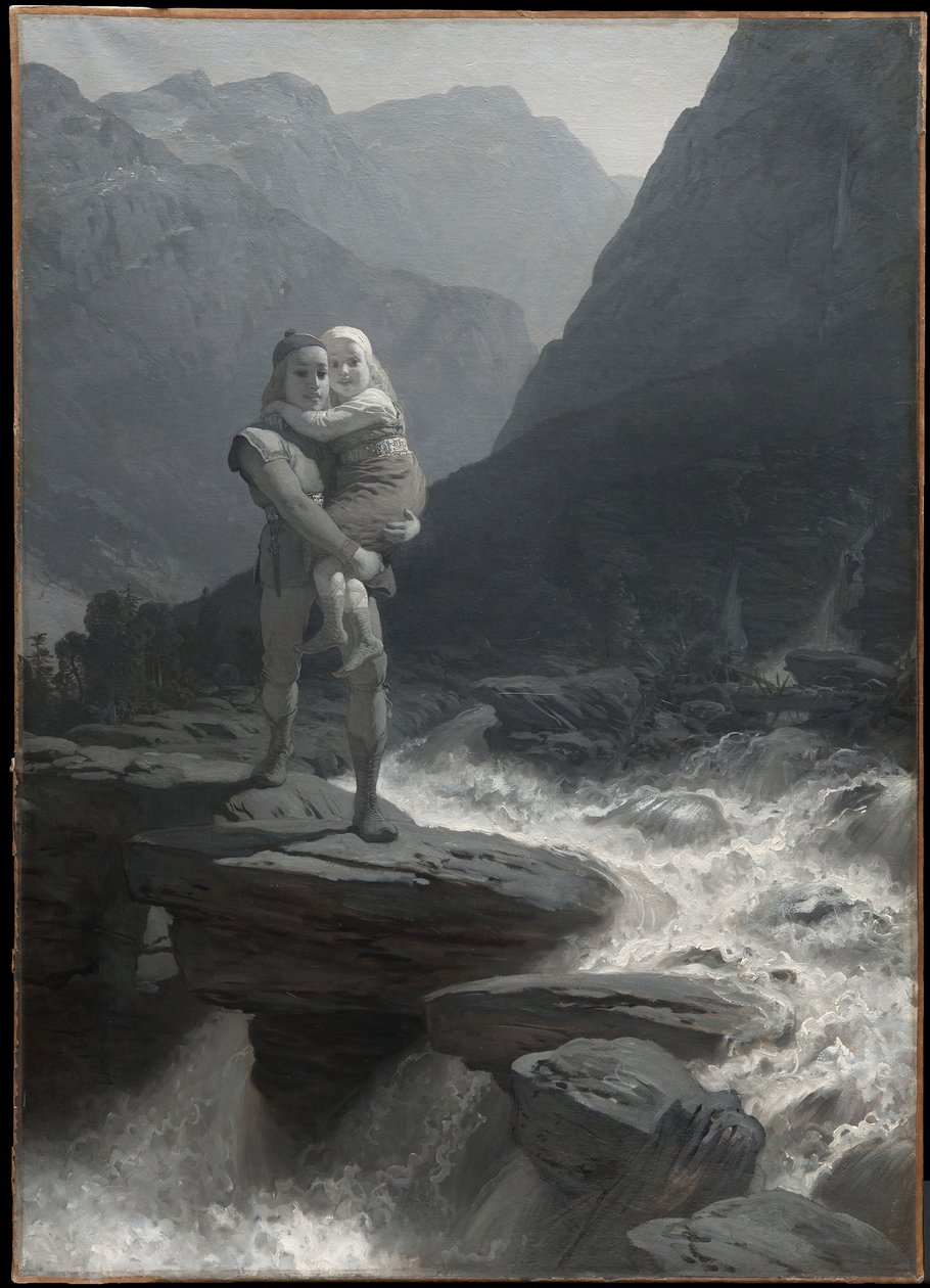 Frithiof en Ingeborg (uit de Saga van Frithiof) door August Malmström