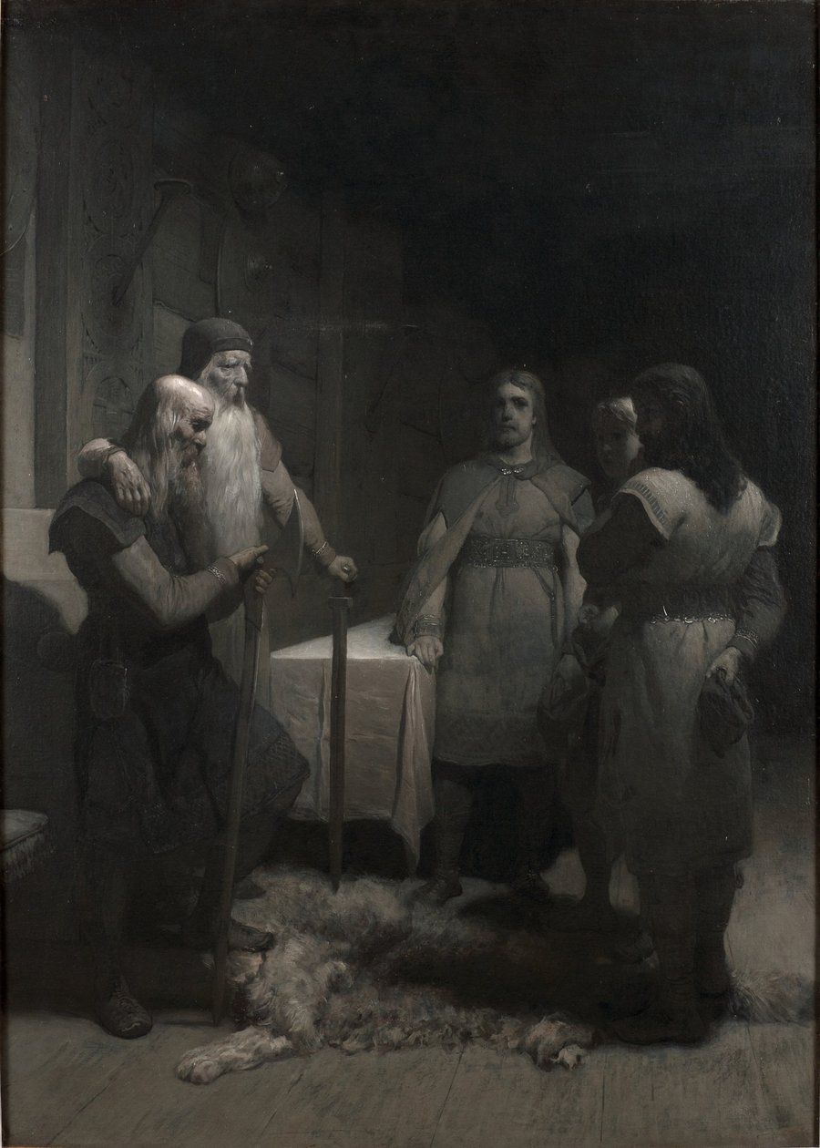 Koning Bele en Thorsten Vikingsson (uit Frithiofs saga) door August Malmström