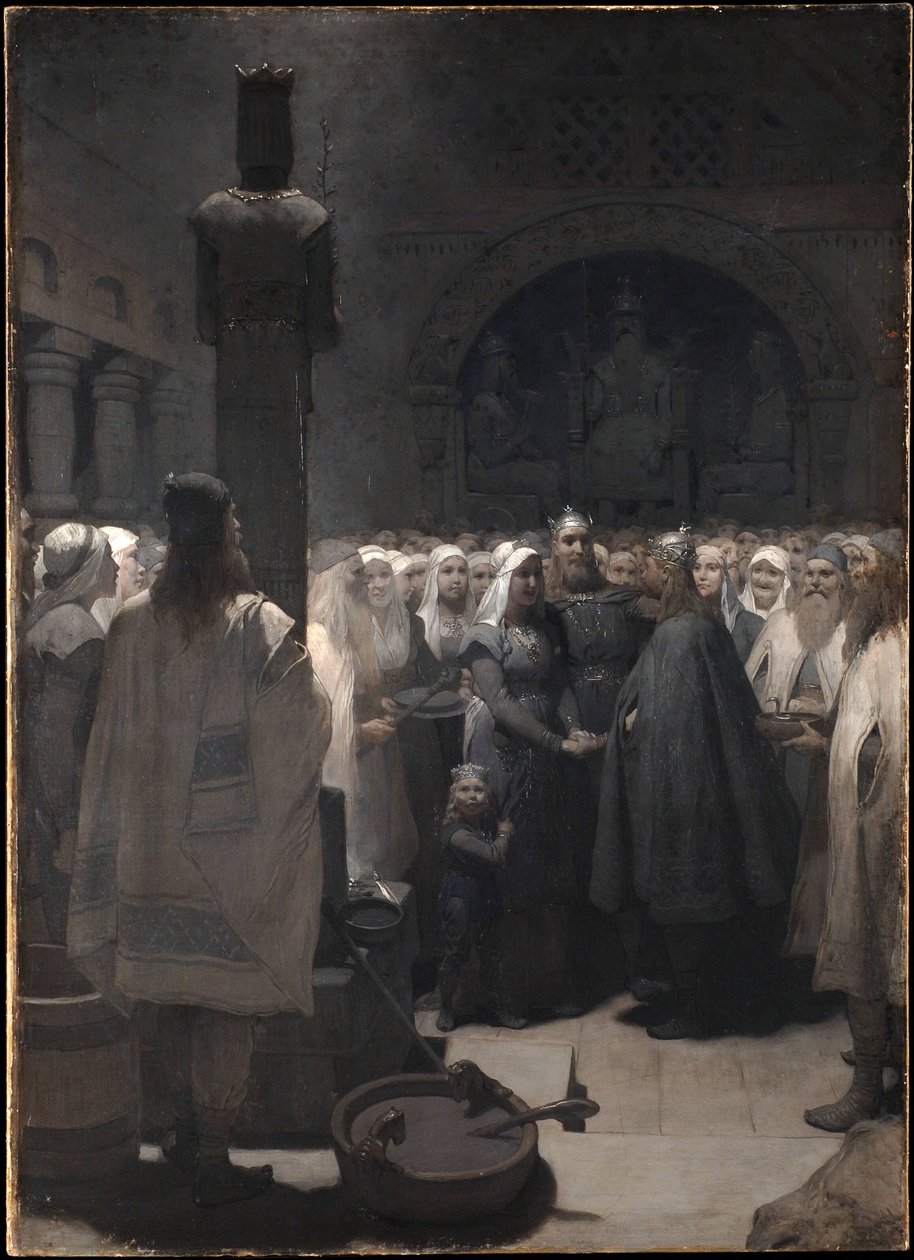 De verzoening (uit Frithiofs saga) door August Malmström