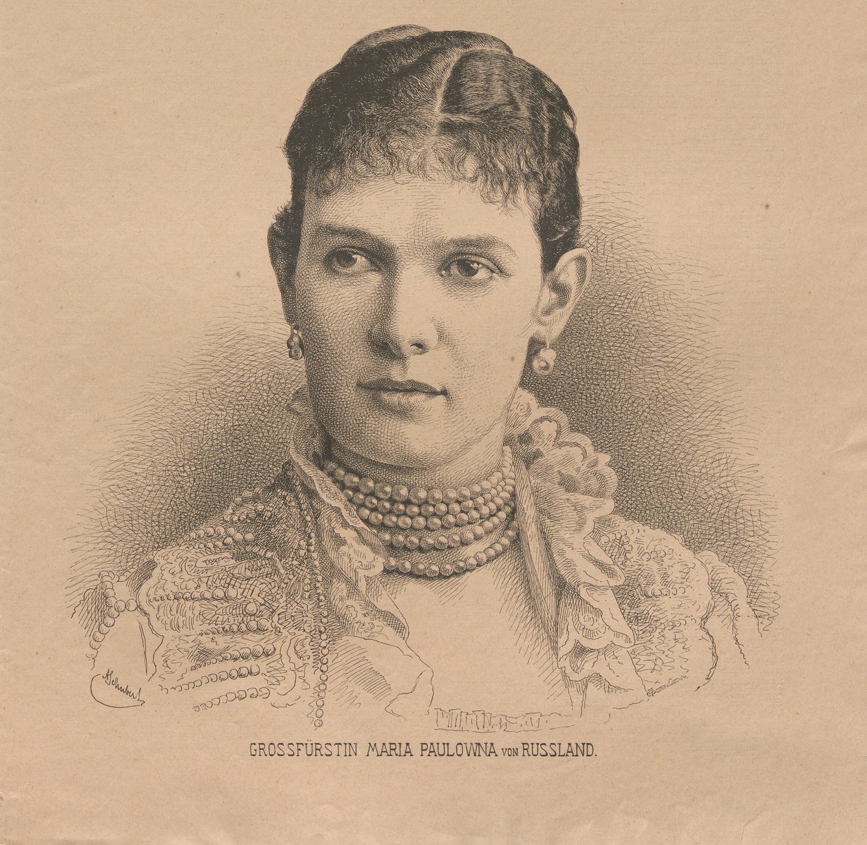 Grootvorstin Maria Pavlovna van Rusland door August Schubert