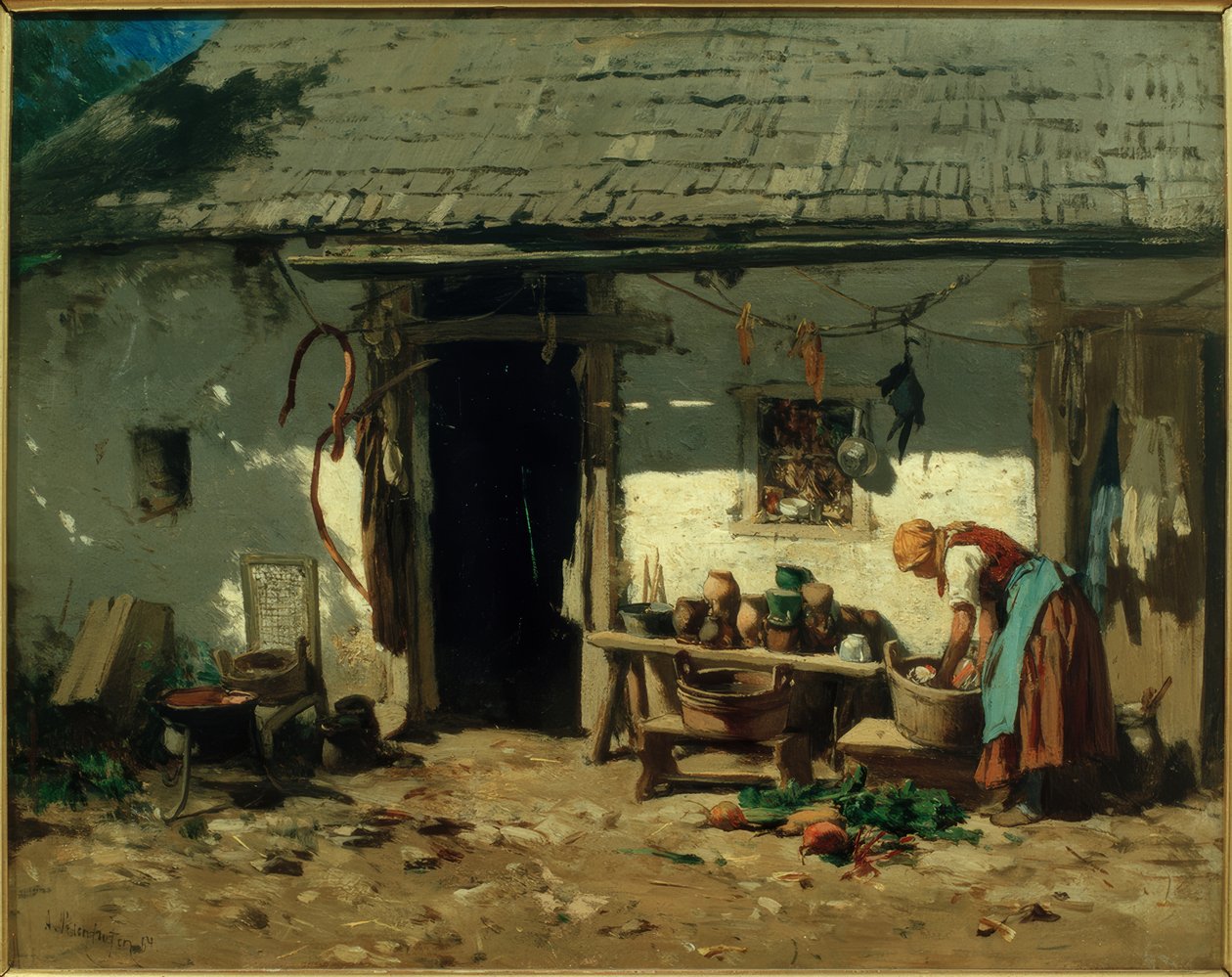 Neder-Oostenrijks Boerenhuis door August von Pettenkofen