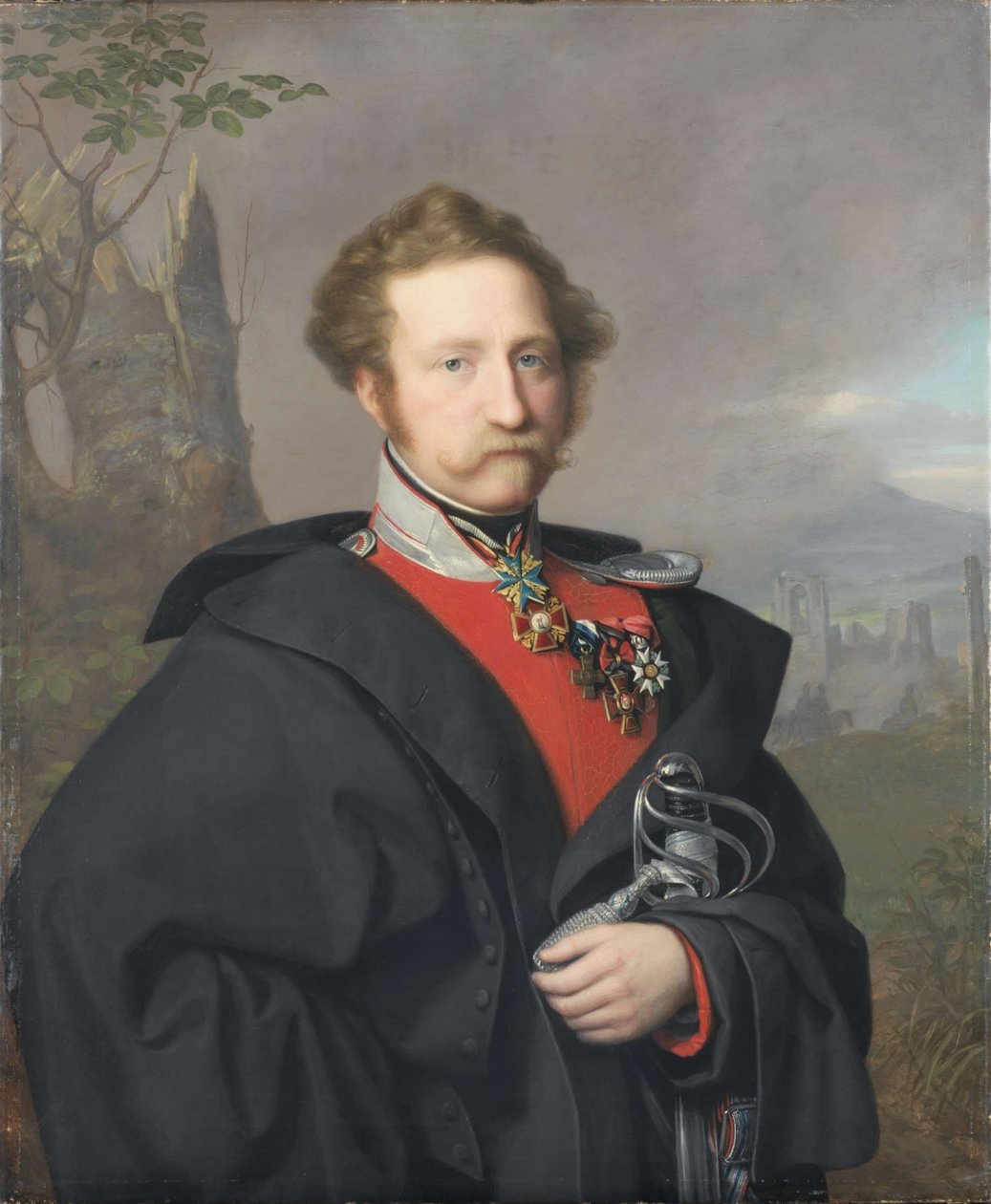 Duits: Portret Georg Kasimir Erfelijk Graaf van Isenburg-Philippseich Portret van Georg Kasimir Erfelijk Graaf van Isenburg-Philippseich door August von der Embde