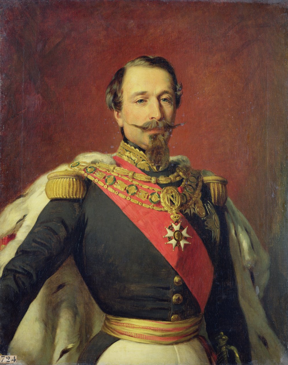Portret van keizer Louis Napoleon III, naar het originele schilderij van Francois Xavier Winterhalter, 1853 door Auguste Boulard