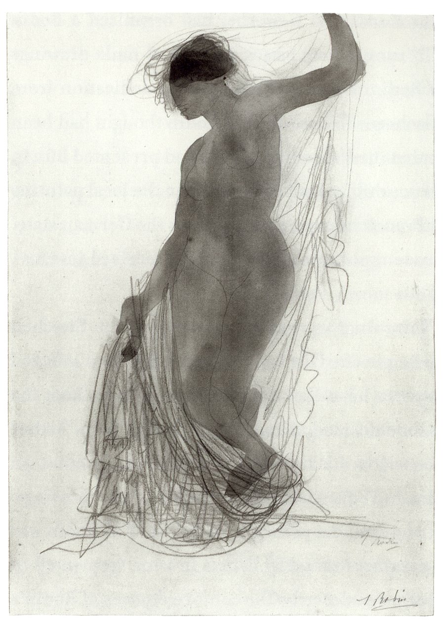 Naakt met Draperieën door Auguste Rodin