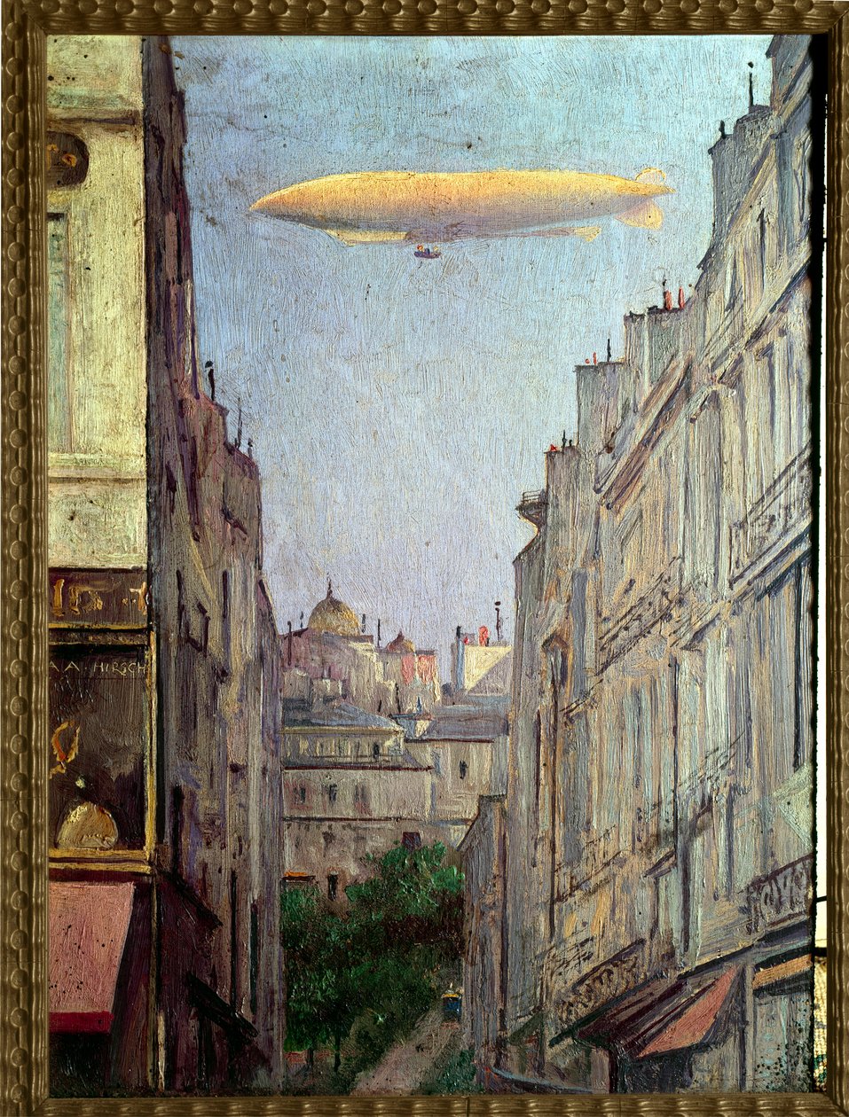 Het luchtschip republiek boven Parijs in 1909 door Auguste Alexandre Hirsch