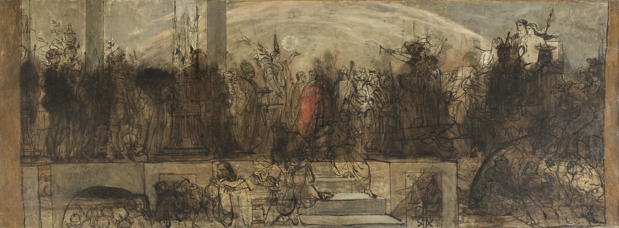 Het universele oordeel, schets door Auguste Barthelemy Glaize