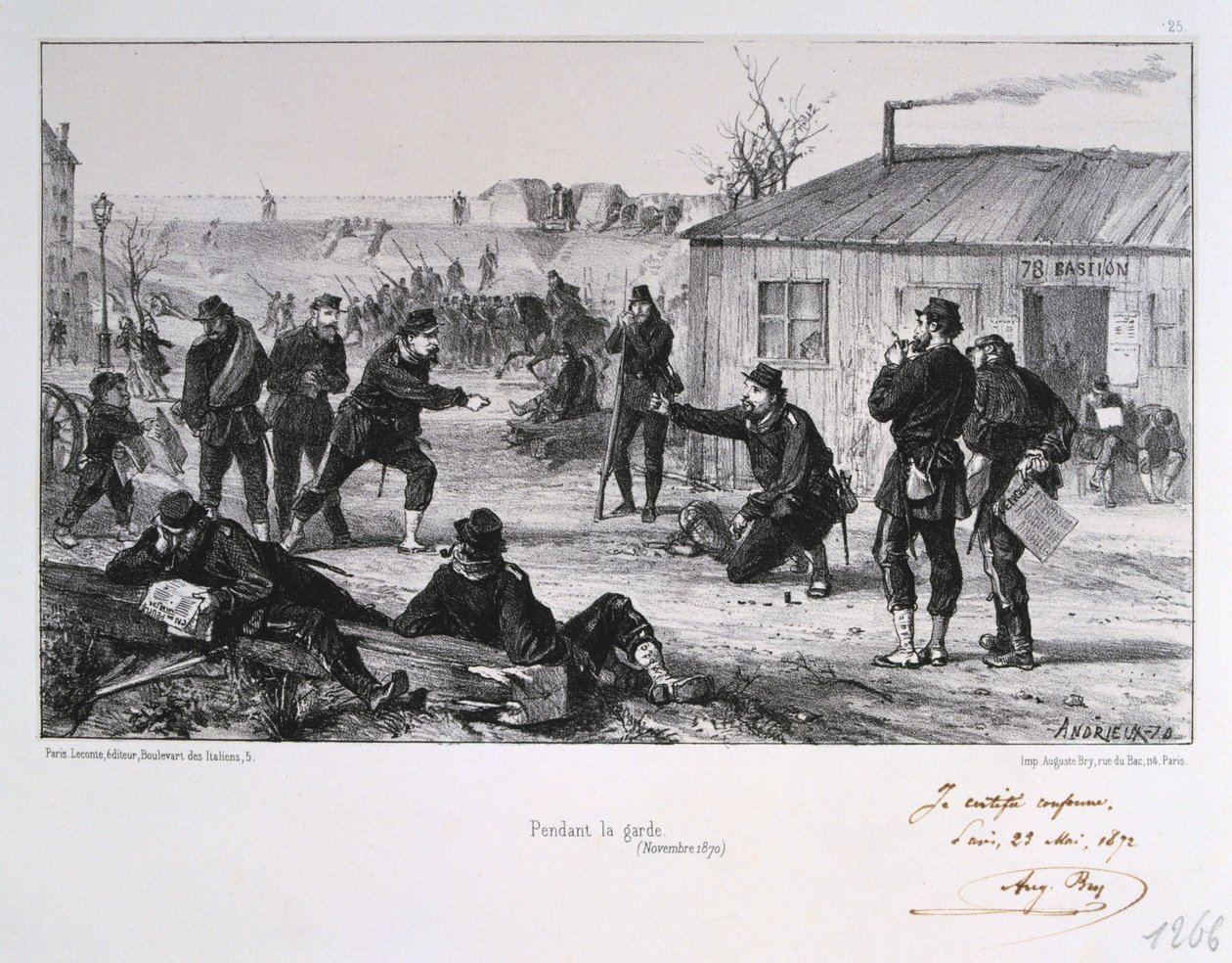Pendant la garde, Beleg van Parijs, Frans-Pruisische Oorlog, november 1870 1872 door Auguste Bry