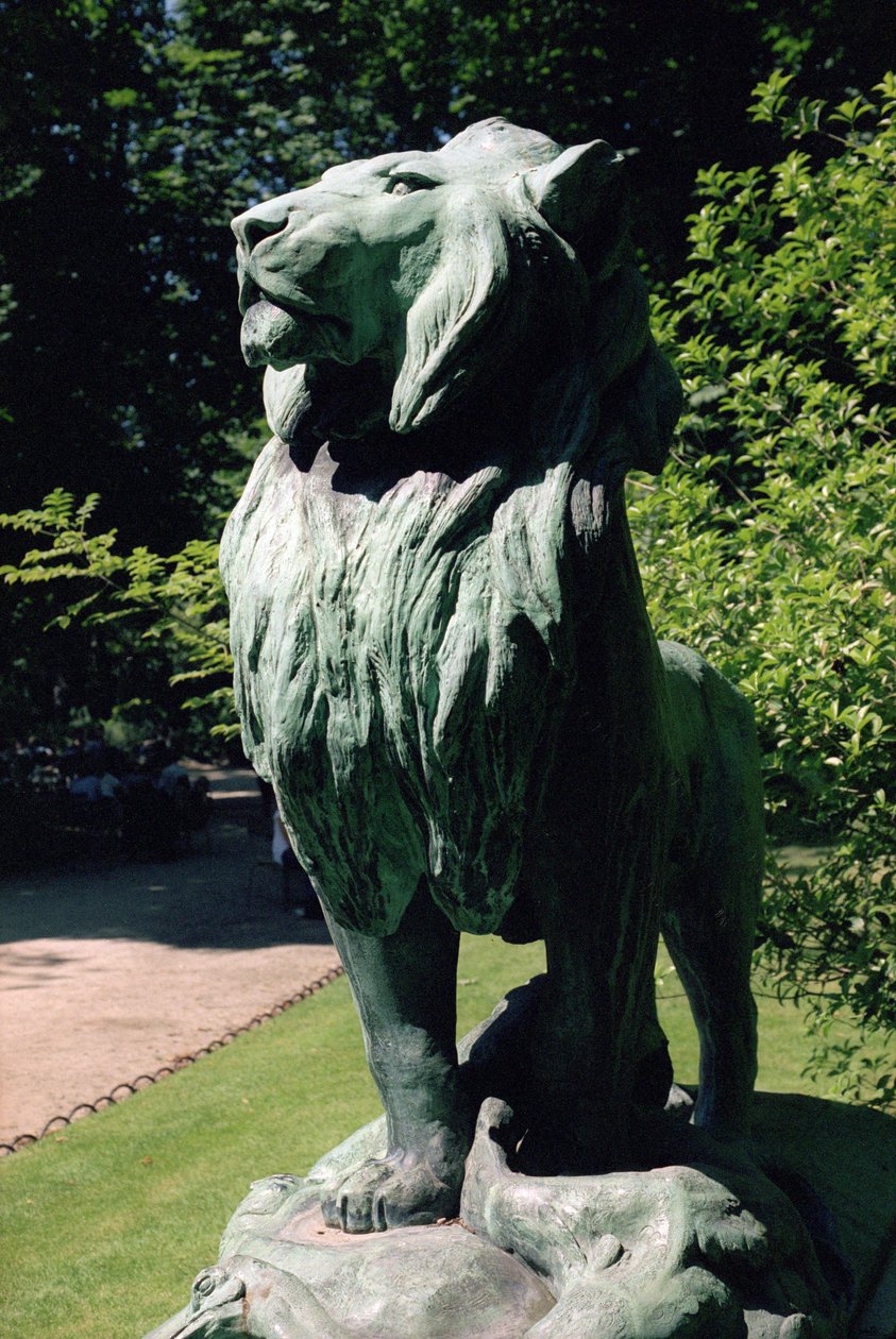 Nubische leeuw en zijn prooi, 1870 door Auguste Cain