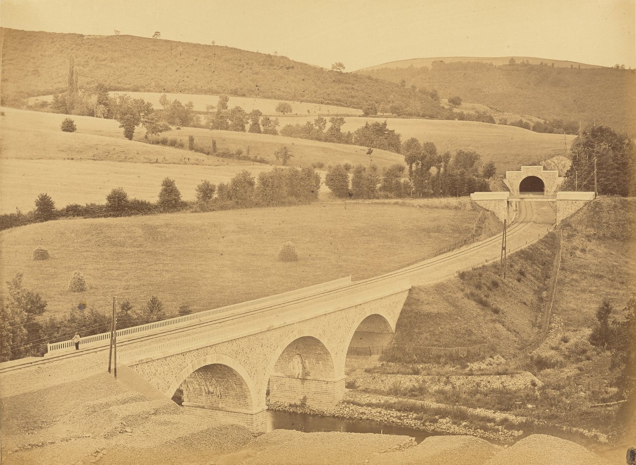 Viaduct over de Rhims, bij Hôpital door Auguste Hippolyte Collard