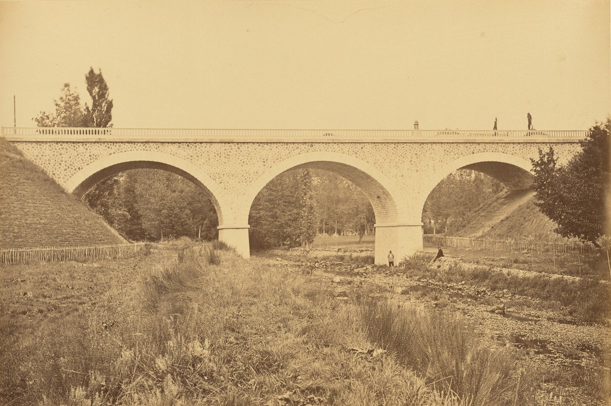 Viaduct over de Rhins, bij Pradines door Auguste Hippolyte Collard
