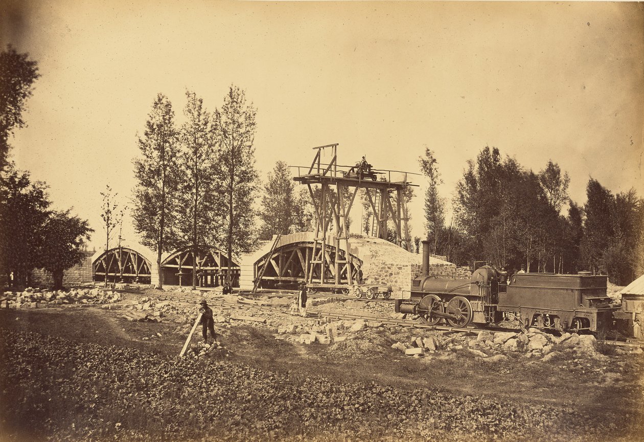 Viaduct over de Bonson (Loire-vallei) door Auguste Hippolyte Collard