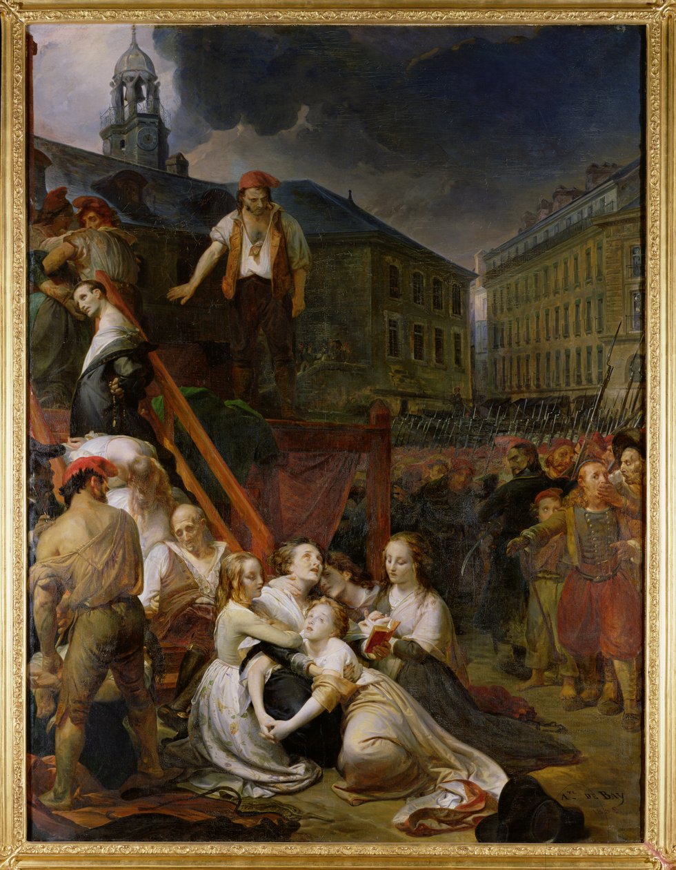 Episode op Place du Bouffay, Nantes, 1793, 1859 door Auguste Hyacinthe Debay