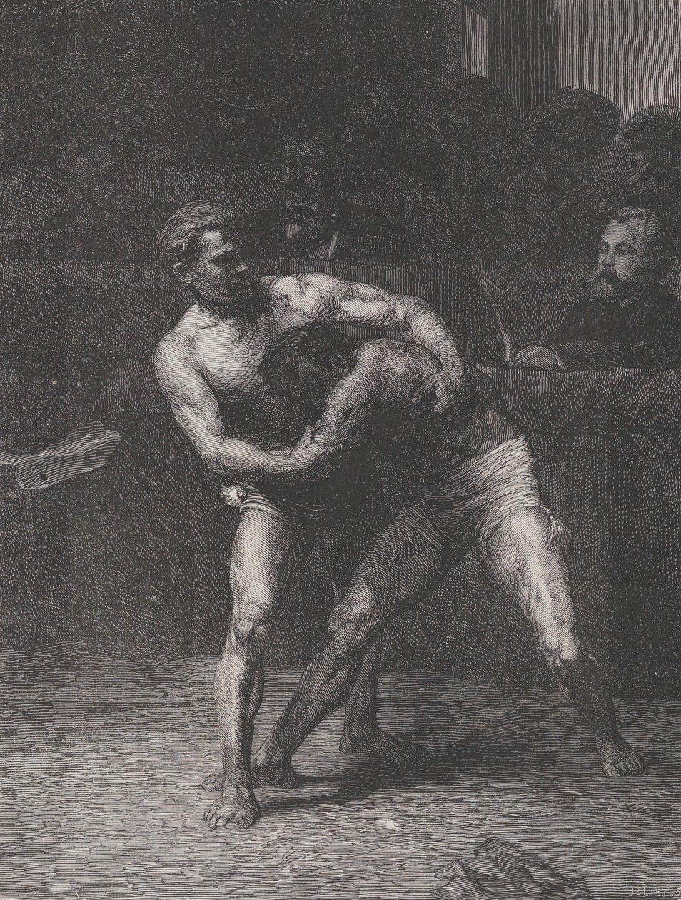 Lutteurs uit Le Monde Illustré door Auguste Joliet
