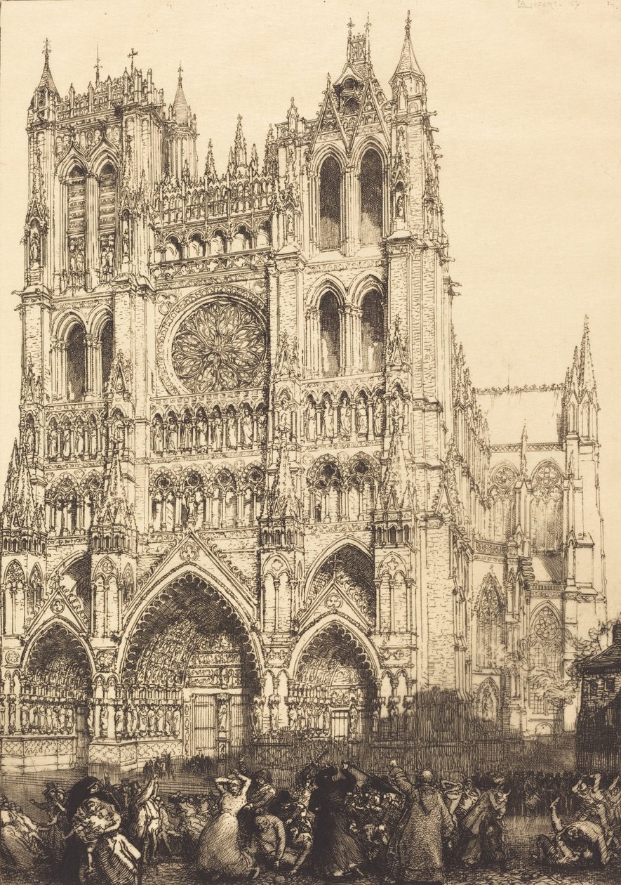 Kathedraal van Amiens - Inventarisatiedag, 1907 door Auguste Lepere