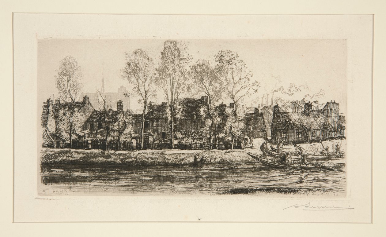 Oevers van de Somme bij Amiens door Auguste Lepere