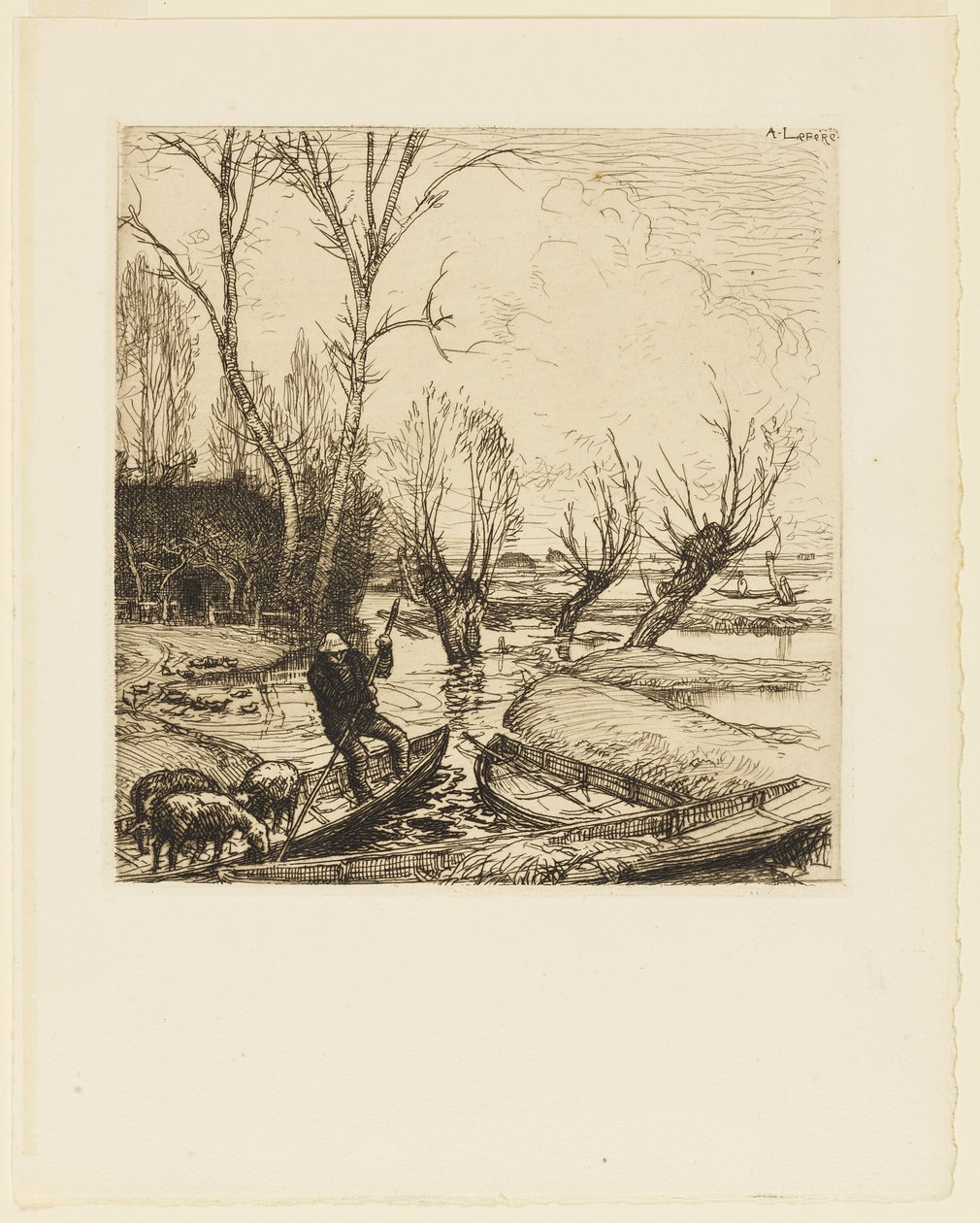 In het Overstroomde Moeras - De Herder door Auguste Lepere