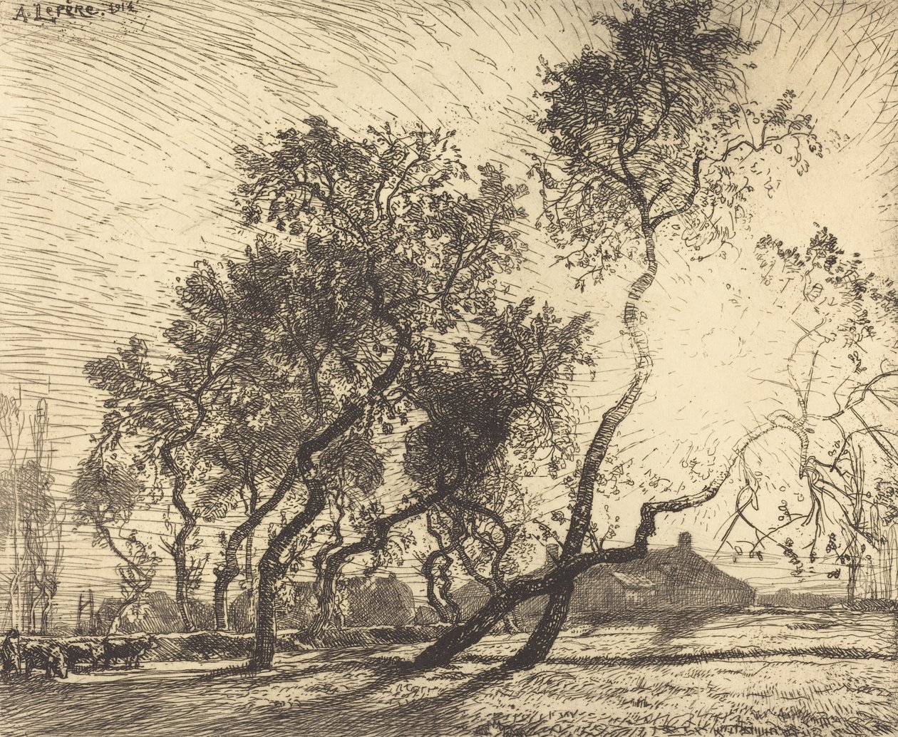 De Boerderij bij de Hollandse populieren, 1914 door Auguste Lepere
