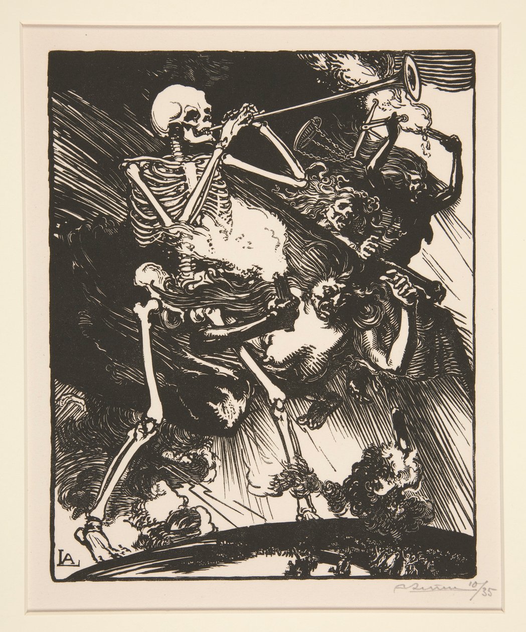 La Mort et les Passions vont fondre sur le Monde, uit La Guerre de 1914, eerste serie, nr. 7 door Auguste Lepere