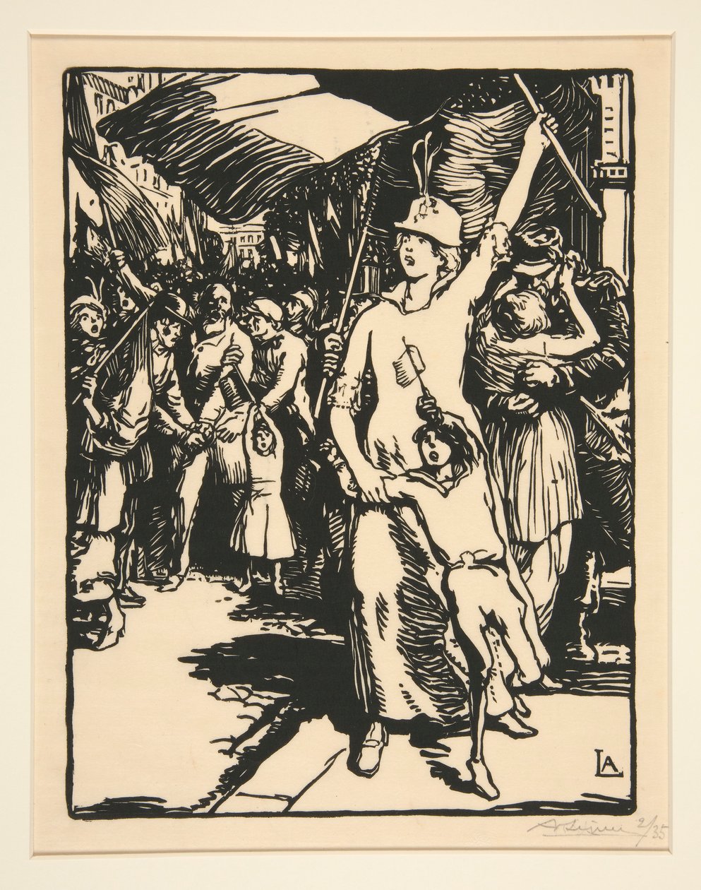 De oorlog is verklaard, uit La Guerre de 1914, eerste serie, nr. 8 door Auguste Lepere