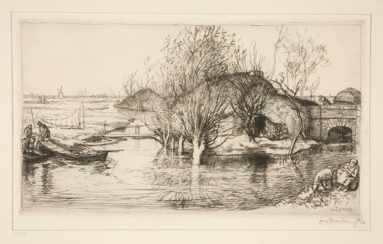 De overstroomde hut (Vendée) door Auguste Lepere