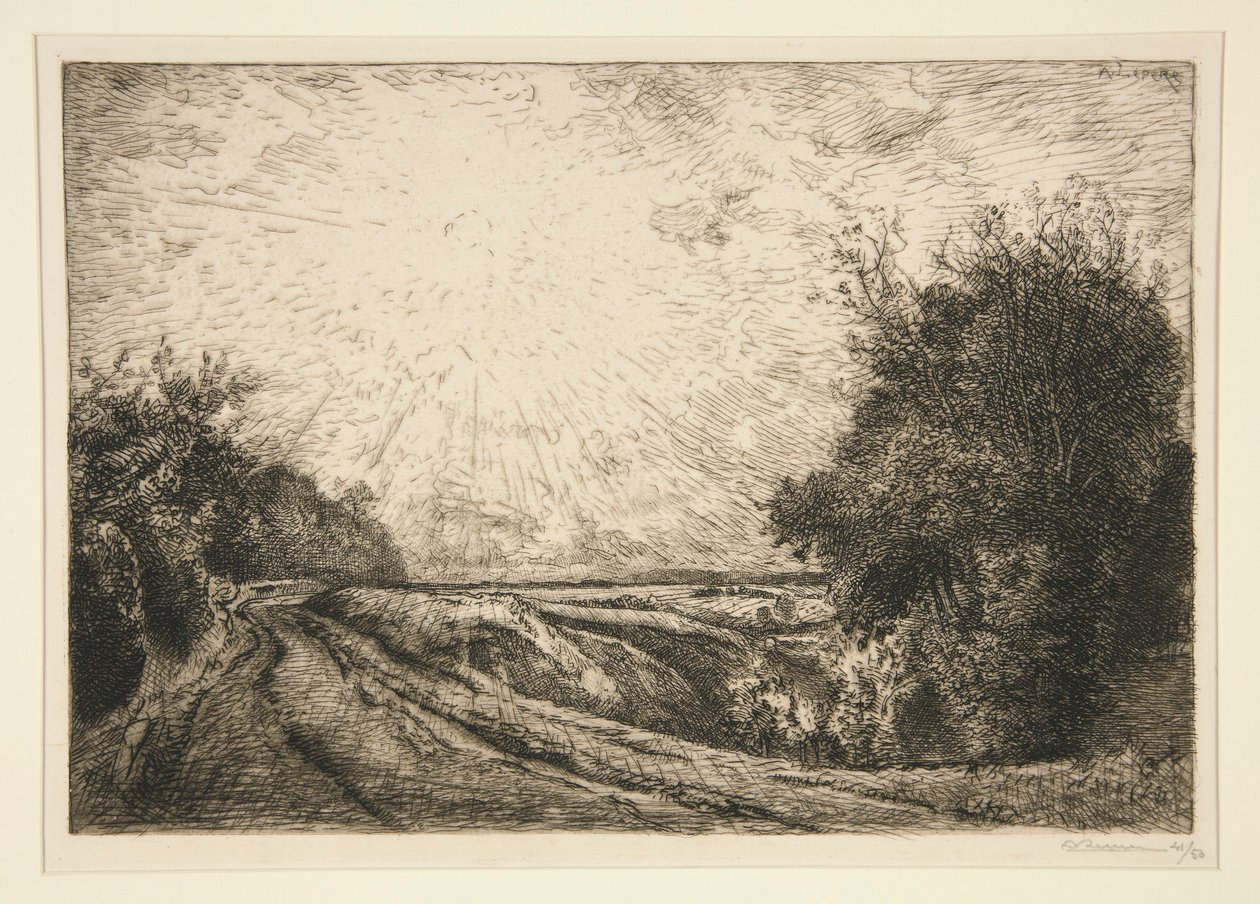 De Weg van La Houssoye (Crevecoeur-le-Grand) door Auguste Lepere