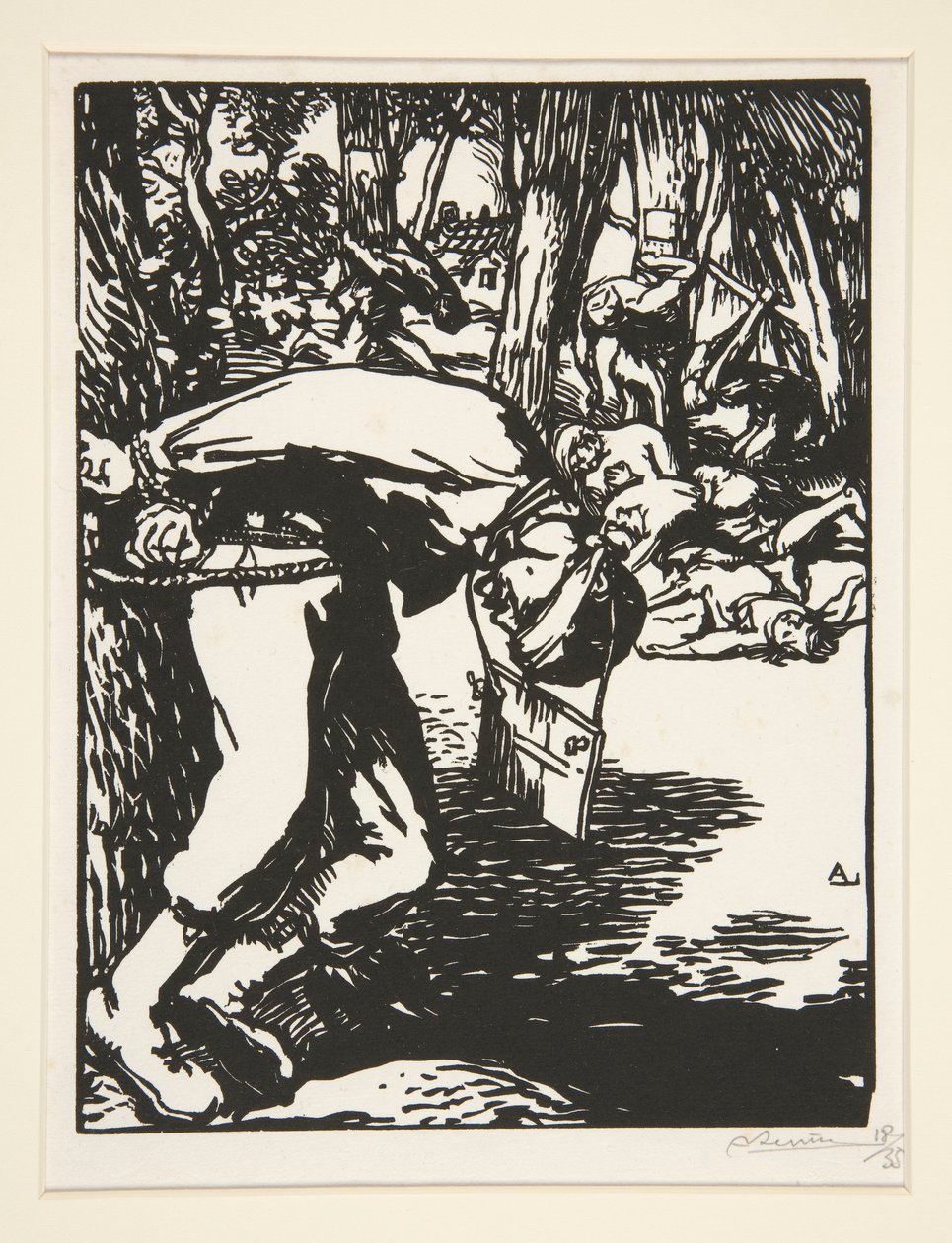 Les Francs-Tireurs (Scherpschutters), uit La Guerre de 1914, eerste serie, nr. 11 door Auguste Lepere
