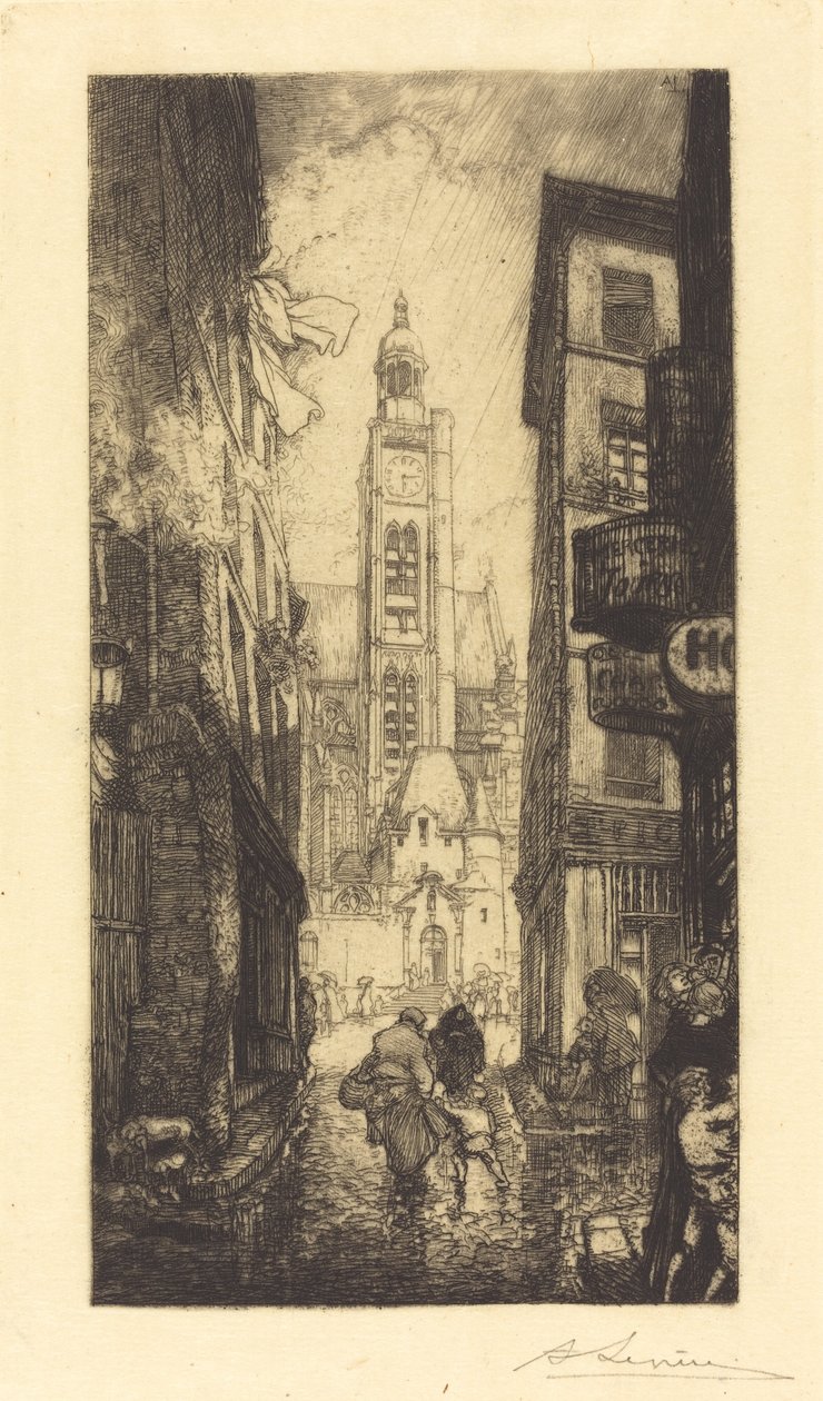 Rue de la Montagne-Sainte-Geneviève, Parijs door Auguste Lepere