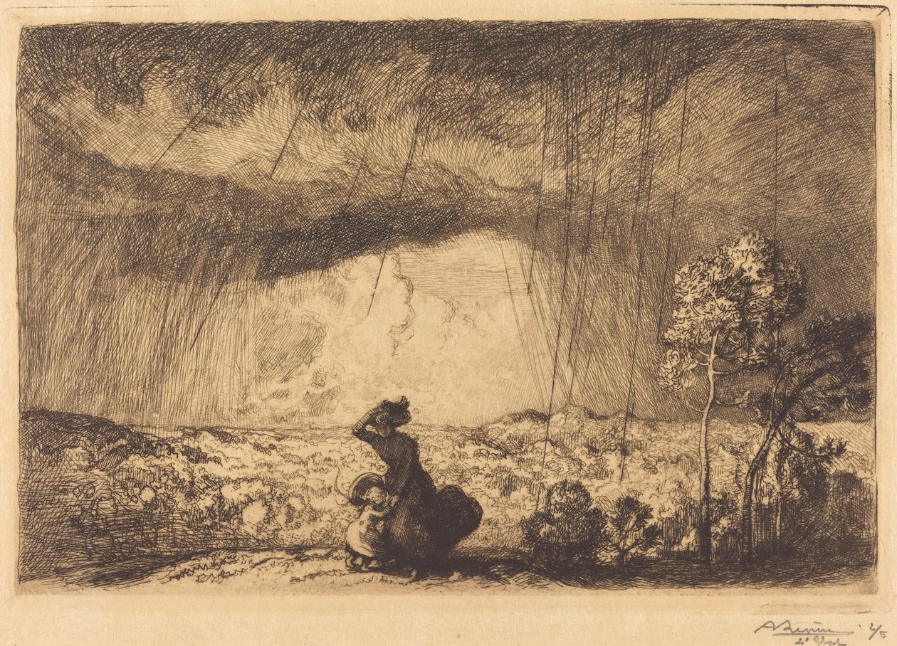 Storm op de Duin, Vendée door Auguste Lepere