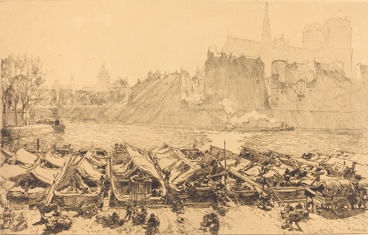 De grote appelmarkt, 1891 door Auguste Lepere