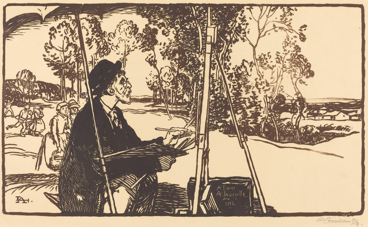 De Landschapskunstenaar (Le paysagiste) door Auguste Lepere