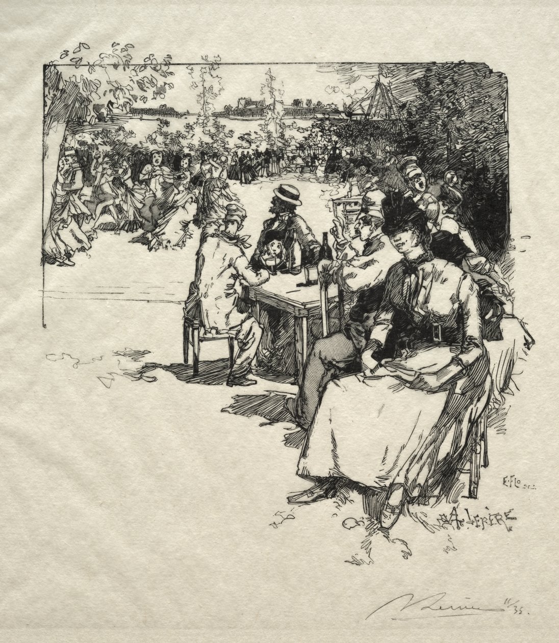 Bal au Point-du-Jour door Auguste Louis Lepère