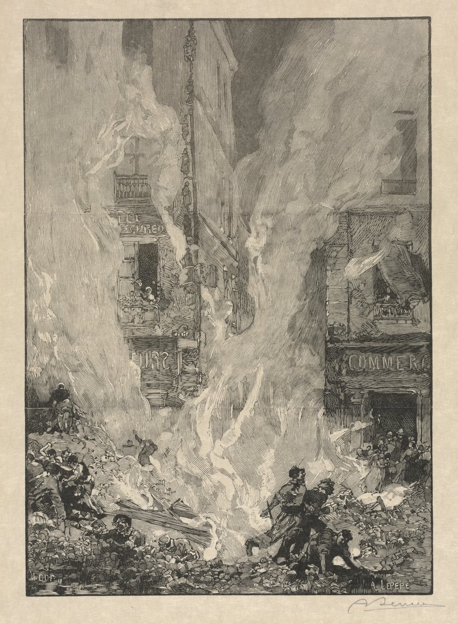 Stadsbrand door Auguste Louis Lepère