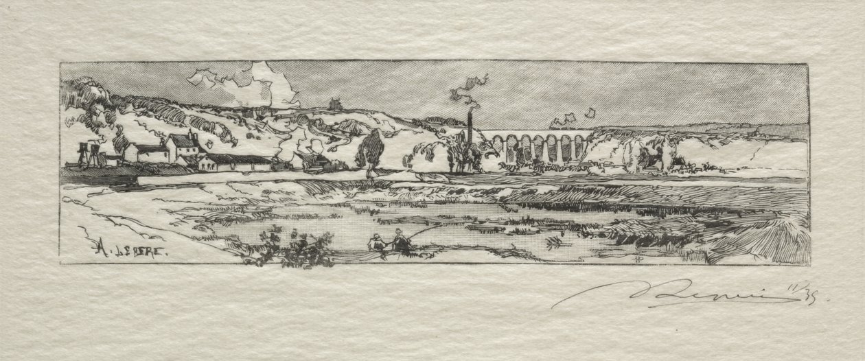 Vijver van Issy les Moulineaux door Auguste Louis Lepère