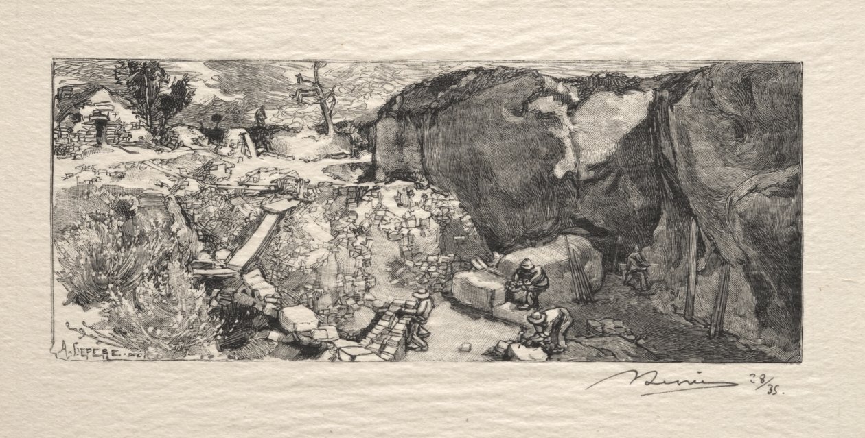 De zandsteengroeve door Auguste Louis Lepère