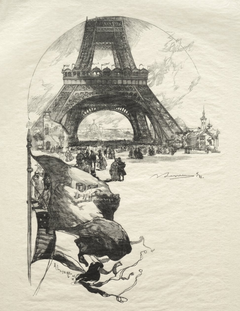 De Eiffeltoren door Auguste Louis Lepère