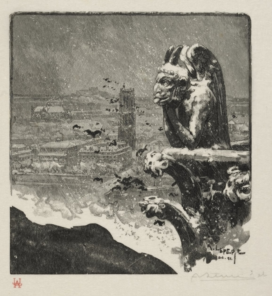 Le Stryge de Notre Dame door Auguste Louis Lepère