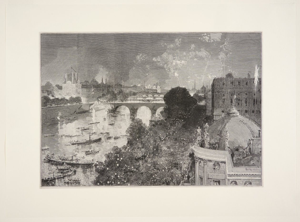 Nautisch feest op de Seine, 14 juli door Auguste Louis Lepère