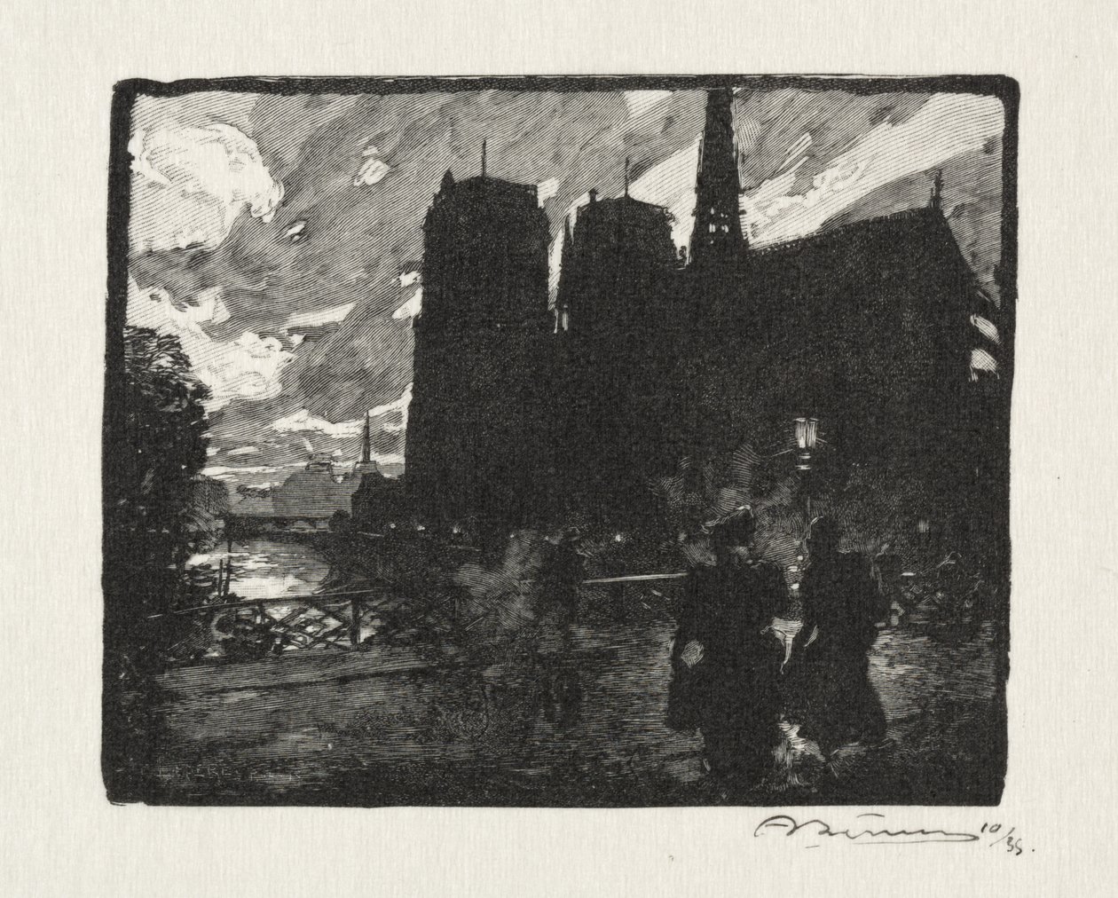 Notre Dame, Le Soir door Auguste Louis Lepère