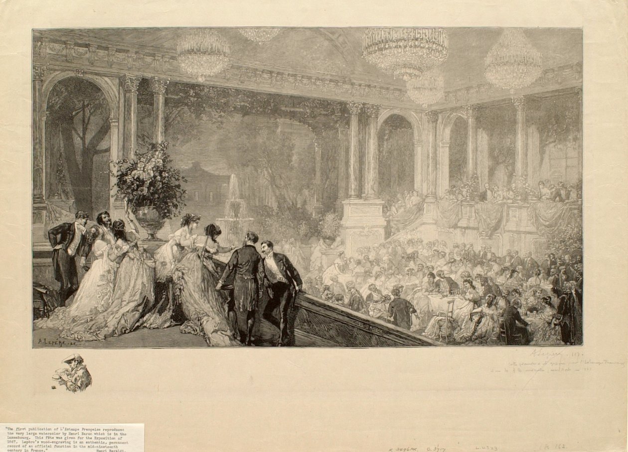Feest in de Tuilerieën ter gelegenheid van de tentoonstelling van 1867 door Auguste Louis Lepère