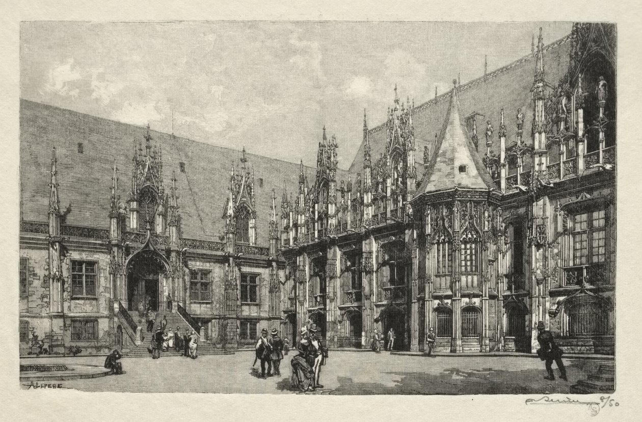 Rouen Illustré: Het Justitiepaleis door Auguste Louis Lepère